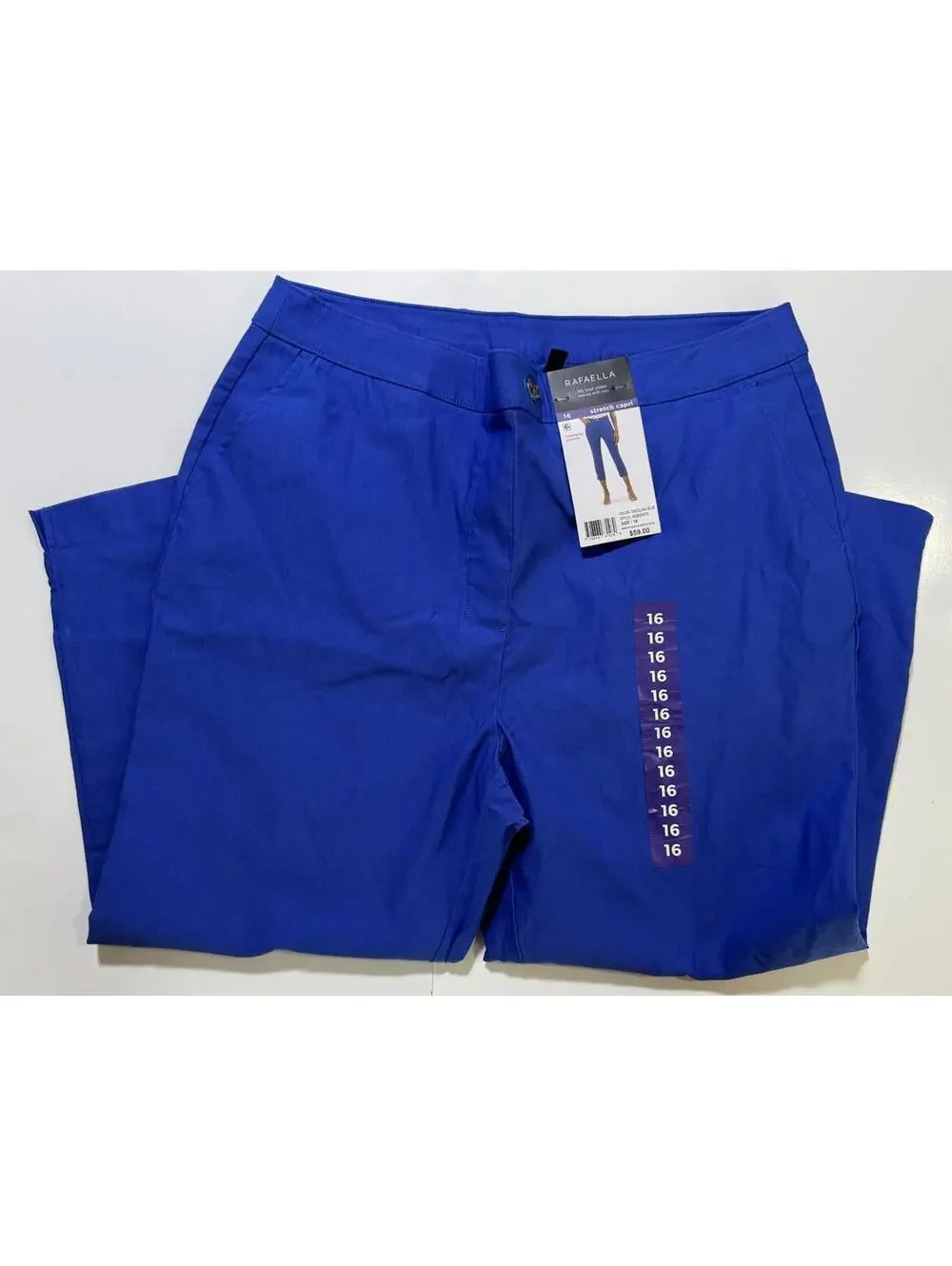 Rafaella Stretch Capri Pants Dazzling Blue Womens  Size 16 NEW!! NWT!! - Picture 4 of 9